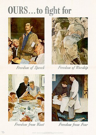 President Franklin D. Roosevelt delivering his Four Freedoms speech